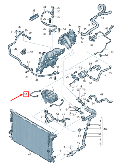 new audi a6 avant c7 front right engine breather line 4g0121081bn original