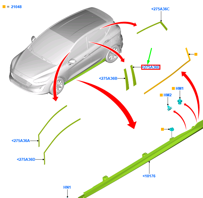 new ford fiesta mk7 rear right door b-pillar trim panel applique 2093788