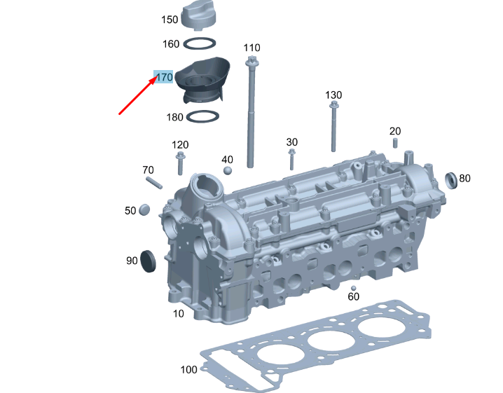 NEW MERCEDES-BENZ GL X166 OIL FILLER NECK A6420106414 ORIGINAL