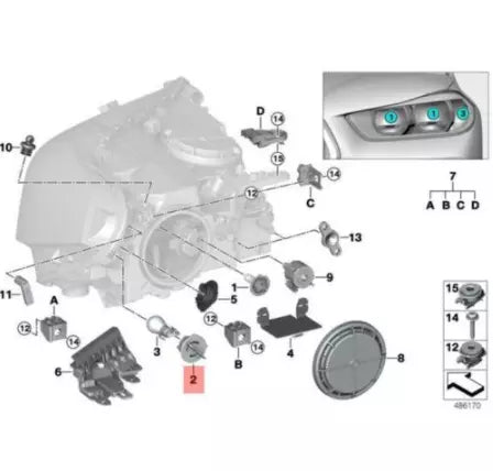 NEW BMW 1 F40 FRONT HEADLIGHT BULB SOCKET PY21W 63117393855 ORIGINAL