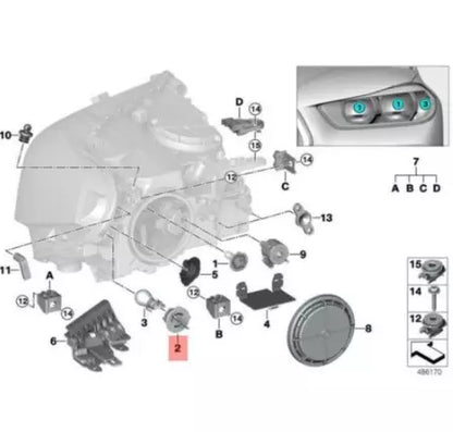 NEW BMW 1 F40 FRONT HEADLIGHT BULB SOCKET PY21W 63117393855 ORIGINAL