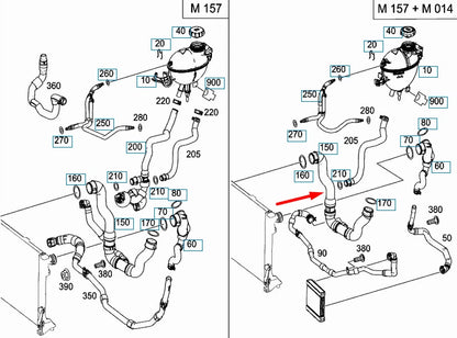 NEW MERCEDES-BENZ E-CLASS W212 RIGHT COOLANT HOSE A2125012684