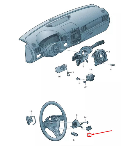 NEW VW TOUAREG MK2 MULTIFUNCTION STEERING WHEEL CONTROL UNIT 7P6959542A ORIGINAL