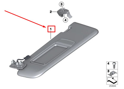 NEW BMW X4 F26 FRONT LEFT SUN VISOR 51168062217 8062217 ORIGINAL