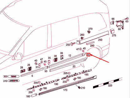 NEW MB VITO W639 RIGHT SIDE PANEL REAR BOTTOM STRIP A63969033629999 ORIGINAL