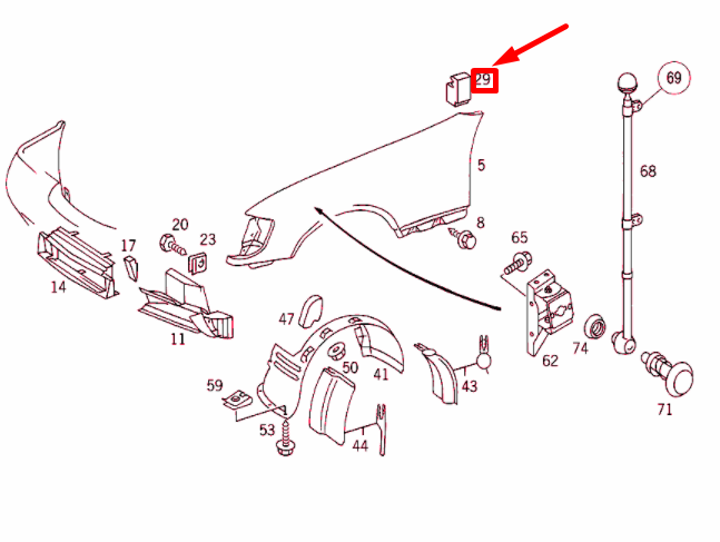 NEW MERCEDES-BENZ S W140 FRONT FENDER TO ENGINE HOOD SEAL A1408210998 ORIGINAL