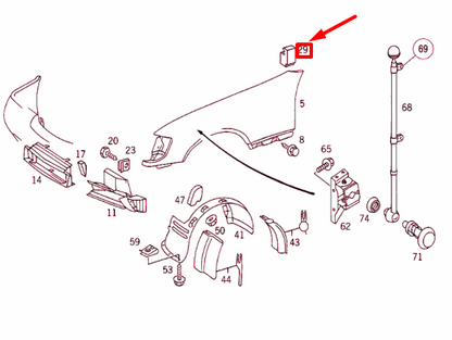 NEW MERCEDES-BENZ S W140 FRONT FENDER TO ENGINE HOOD SEAL A1408210998 ORIGINAL