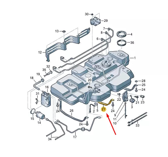 NEW VW TRANSPORTER VI T6 FUEL TANK CENTER TENSIONING STRAP 7H0201654C
