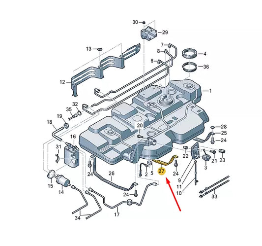 NEW VW TRANSPORTER VI T6 FUEL TANK CENTER TENSIONING STRAP 7H0201654C