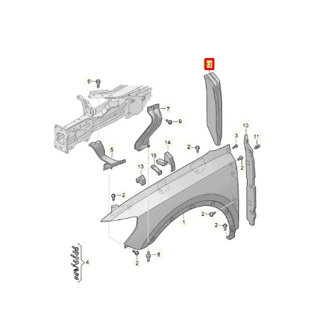 NEW AUDI Q3 F3 SPORTBACK LEFT WING FENDER INSULATION 83A864235