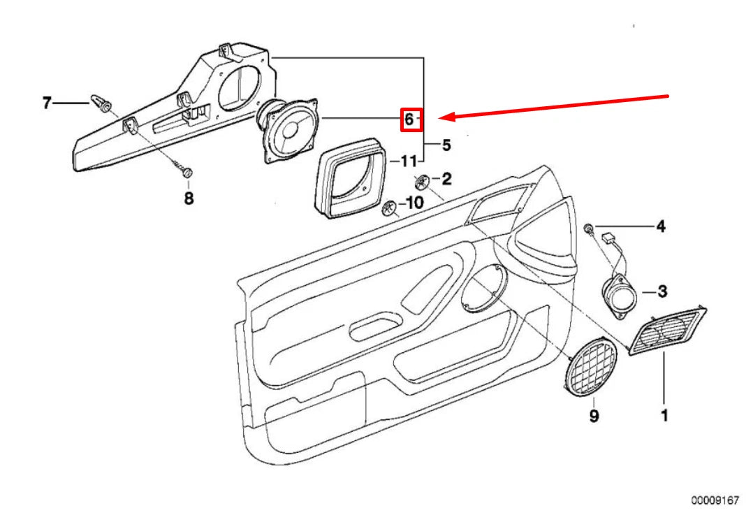 NEW BMW 7 E38 FRONT DOOR LOUDSPEAKER 65138352689 8352689 ORIGINAL