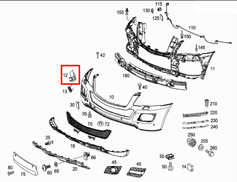 new mb m w164 front right headlight washer cover cap a16486002089999 original