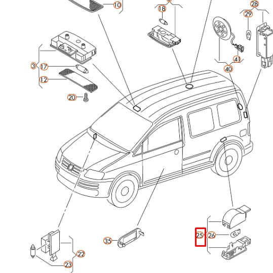 NEW VOLKSWAGEN TOUAREG 7L INTERIOR GLOVE BOX LIGHT 7L0947415 ORIGINAL