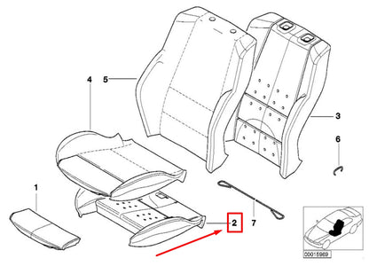 NEW BMW 3 E46 FRONT SEAT BOTTOM FOAM 52108261013 8261013 ORIGINAL