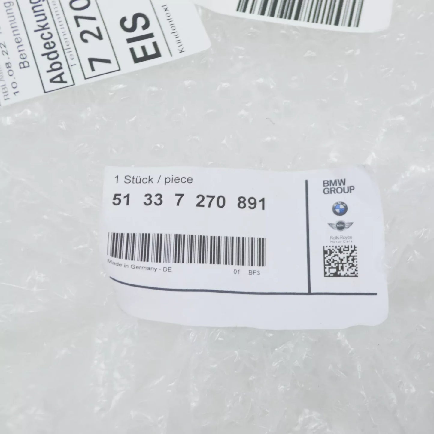 NEW BMW 3 E90 OTHER INTERIOR PARTS 51337270891 7270891 2011 3333438 ORIGINAL