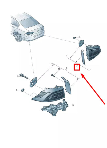 NEW VW PASSAT ALLTRACK B8 3G5 REAR LEFT TAILLIGHT RHD 3G5945093C ORIGINAL