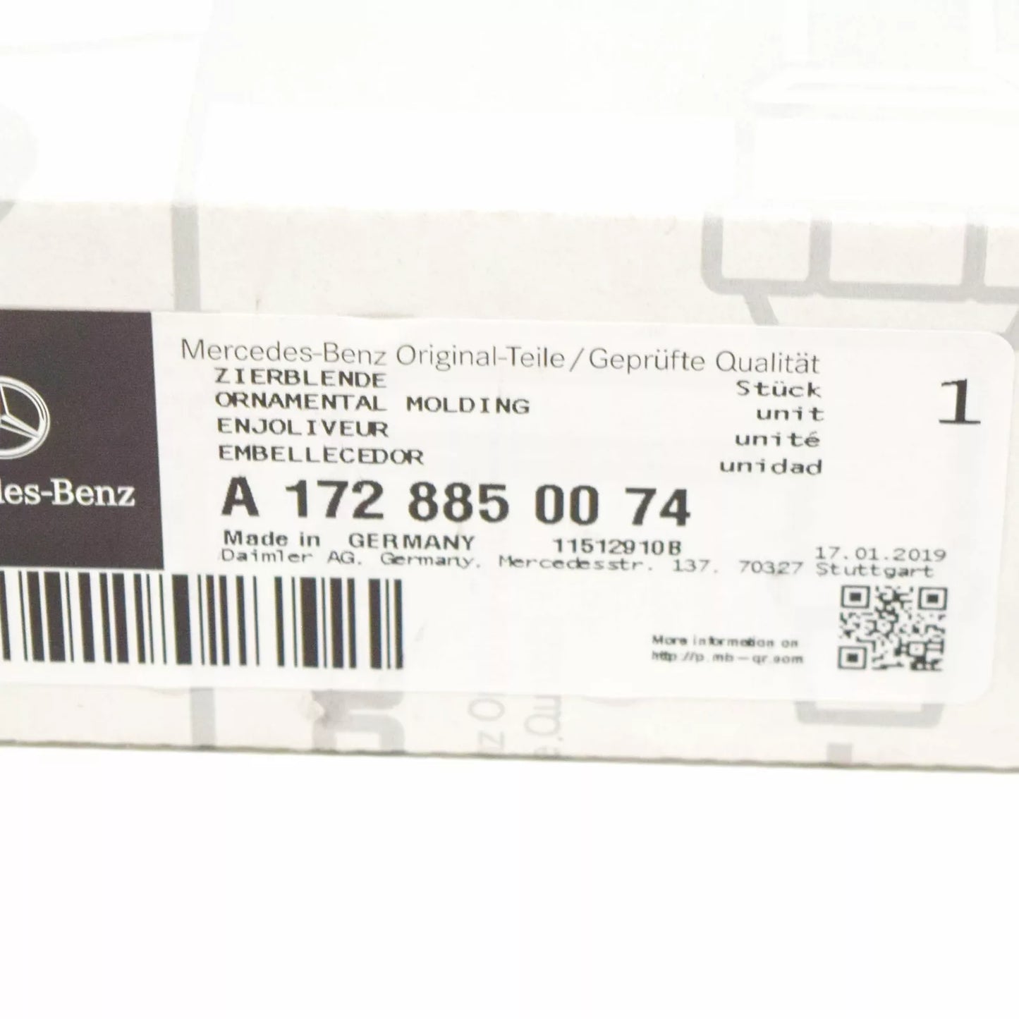 NEW MERCEDES-BENZ SLK R172 FRONT LEFT FOG LIGHT GRILLE TRIM A1728850074 ORIGINAL