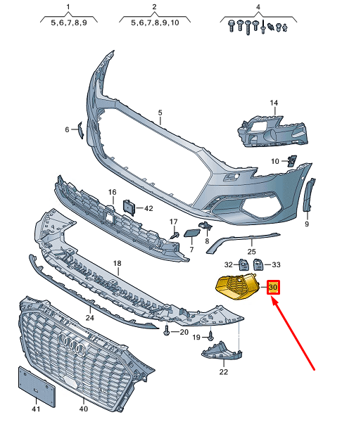 new audi a3 sportback 8y front left bumper grille 8y08076711rr original