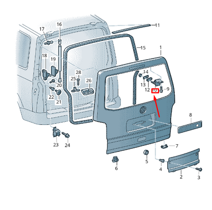 new vw transporter vi t6 left side rear lid hinge 7e5827301a original