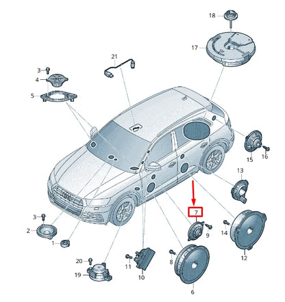 NEW AUDI E-TRON GEN FRONT DOOR MID TONE SPEAKER 80A035303