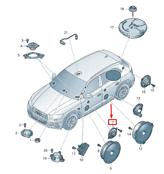 NEW AUDI E-TRON GEN FRONT DOOR MID TONE SPEAKER 80A035303