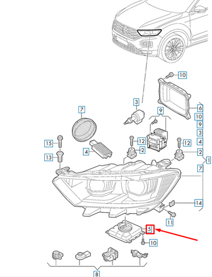 new vw arteon 3h7 front headlight led light control unit 7p5941591ad original