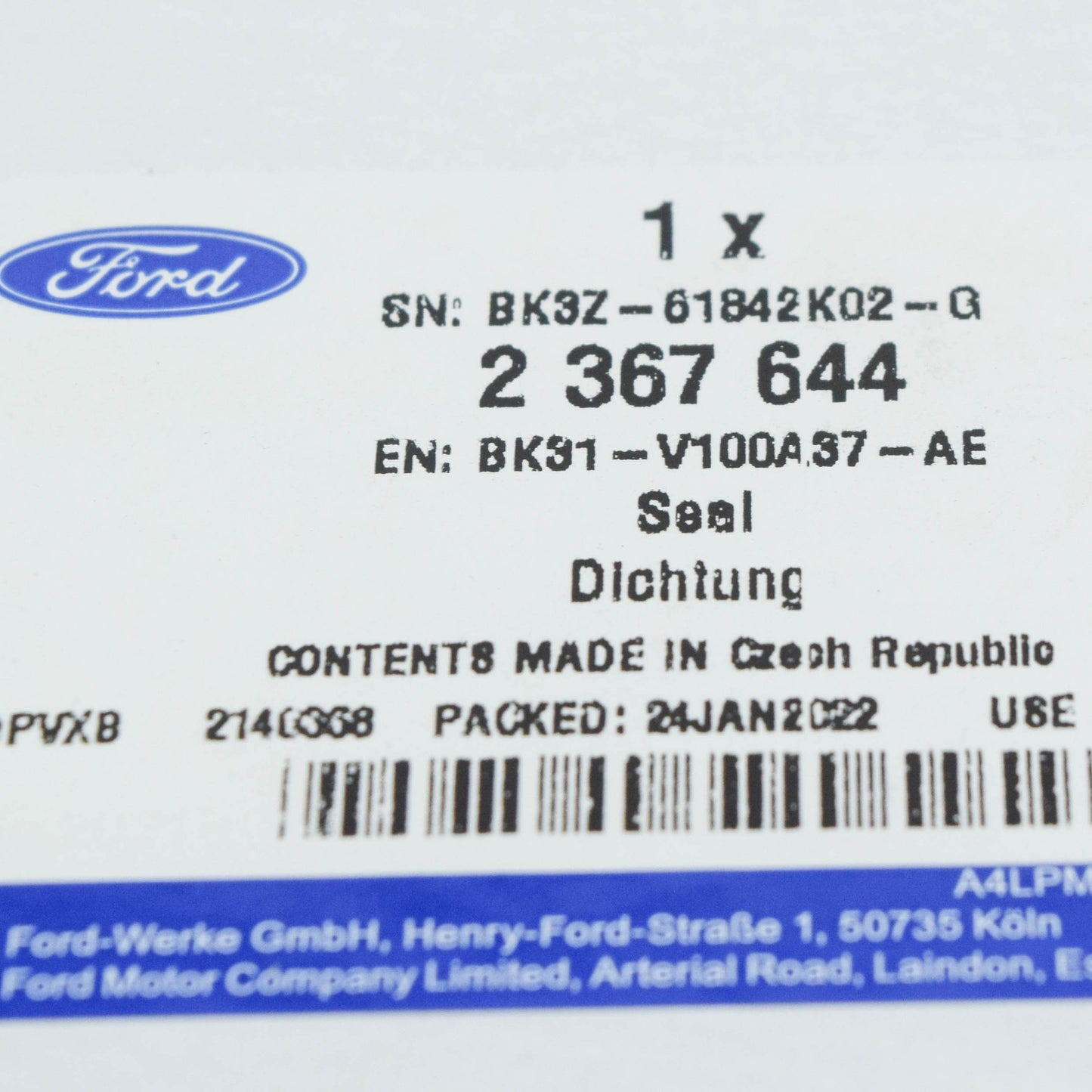 new ford transit mk4 front left door seal bk31-v100a37-ae 2367644 original