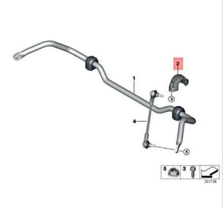 NEW BMW 1 F40 FRONT STABILIZER BAR BRACKET SUPPORT 33506861149 6861149 ORIGINAL