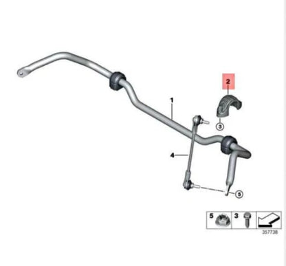NEW BMW 1 F40 FRONT STABILIZER BAR BRACKET SUPPORT 33506861149 6861149 ORIGINAL