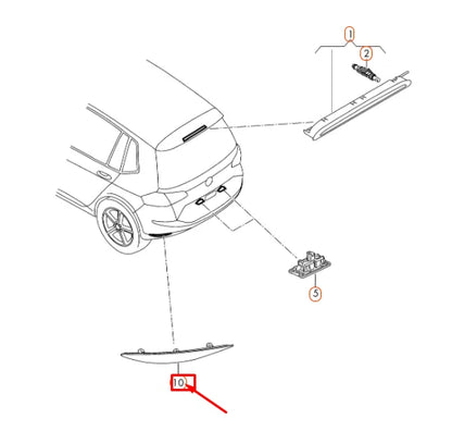 NEW VW GOLF SPORTSVAN MK7 REAR LEFT BUMPER REFLECTOR 510945105A