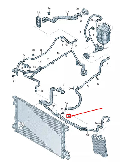 NEW AUDI A4 B9 ENGINE COOLANT PIPE 8W2121070A