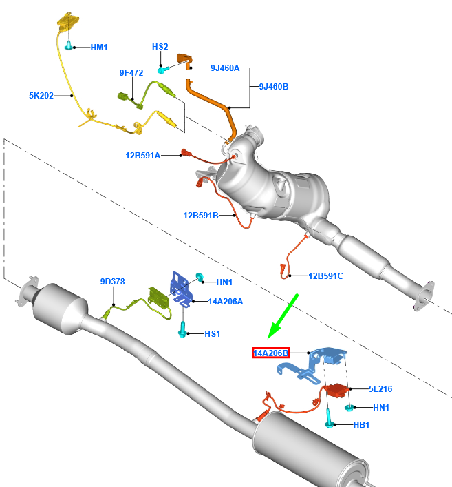 new ford transit custom mk1 exhaust system sensor bracket 2468864 original