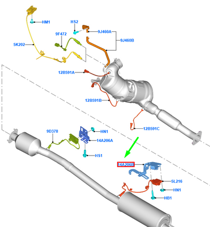 new ford transit custom mk1 exhaust system sensor bracket 2468864 original