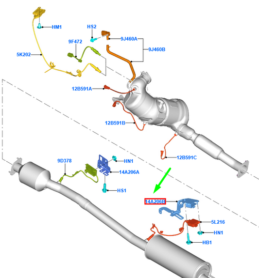 new ford transit custom mk1 exhaust system sensor bracket 2468864 original