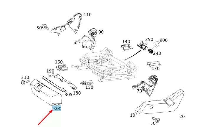 NEW MERCEDES-BENZ E W212 FRONT LEFT SEAT STOWAGE LHD A21281005049051 ORIGINAL