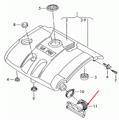 NEW VOLKSWAGEN TOURAN 1T AIR INTAKE TUBE 1K0129609A ORIGINAL