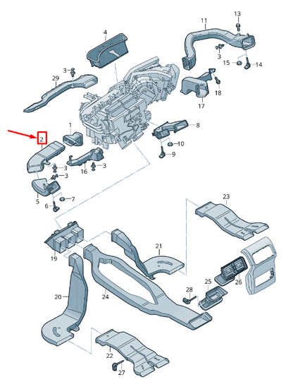 new audi q5 fy front instrument panel air guide lhd 80b819725 original