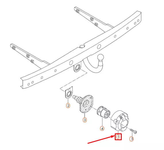 NEW VW TRANSPORTER T5 TRAILER COUPLING SOCKET HOUSING 7H0945505A