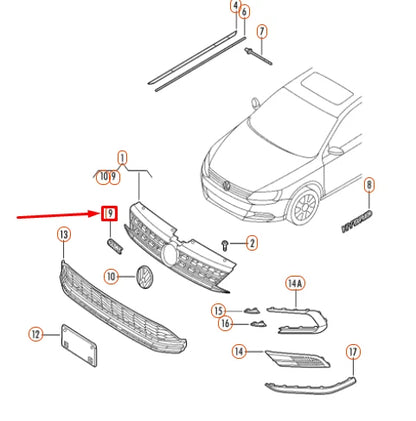 NEW VW JETTA A6 MK6 FRONT RADIATOR GRILLE INSCRIPTION BADGE 5C6853679739