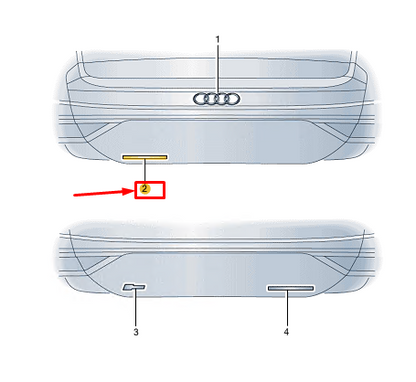 new audi e-tron gt rear trunk lid badge 4j3853741b3q7 original