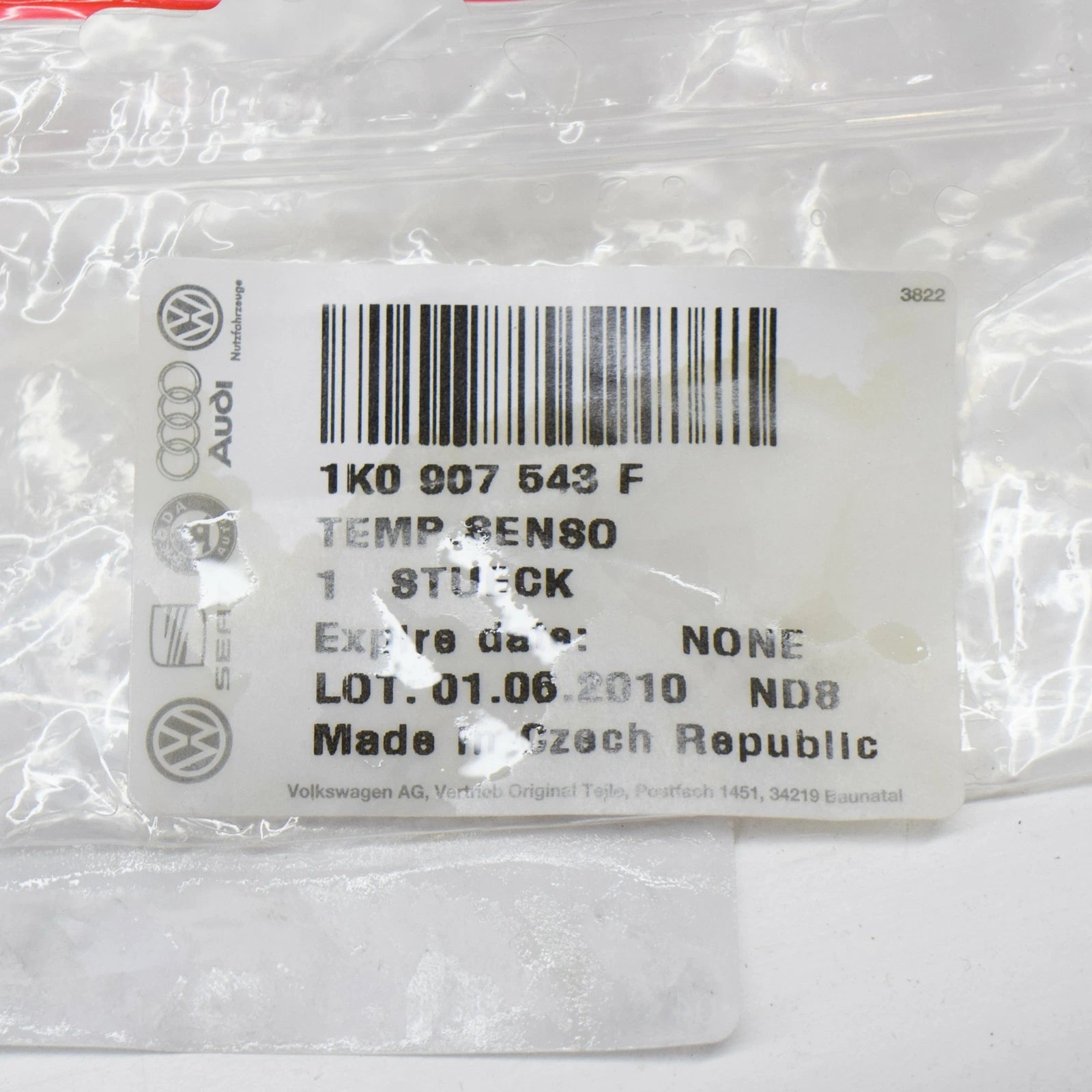 NEW VOLKSWAGEN EOS TEMPERATURE SENSOR 1K0907543F 2010