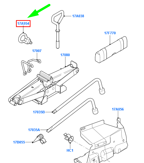 new ford transit connect mk1 tow hook assy 5t16-17b804-ab 5132255 original