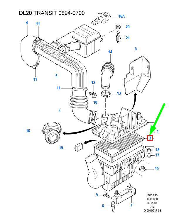 new ford transit mk2 air cleaner element 92vb-9601-ha 6610580 original