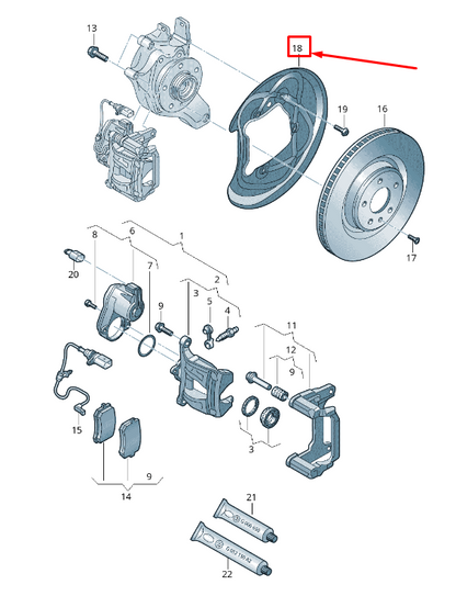 new audi a4 b9 rear left brake disc splash shield 8w0615611e original