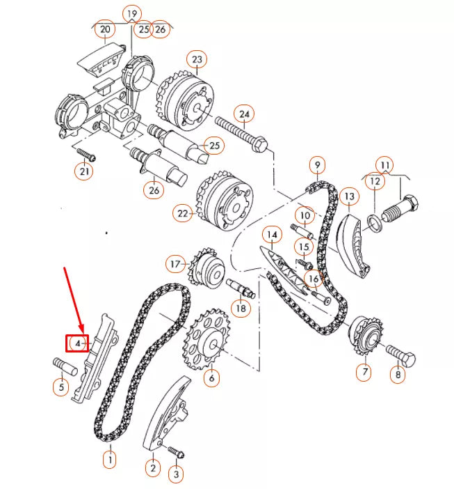 NEW AUDI Q7 4L CAMSHAFT TIMING CHAIN GUIDE RAIL 021109469 ORIGINAL