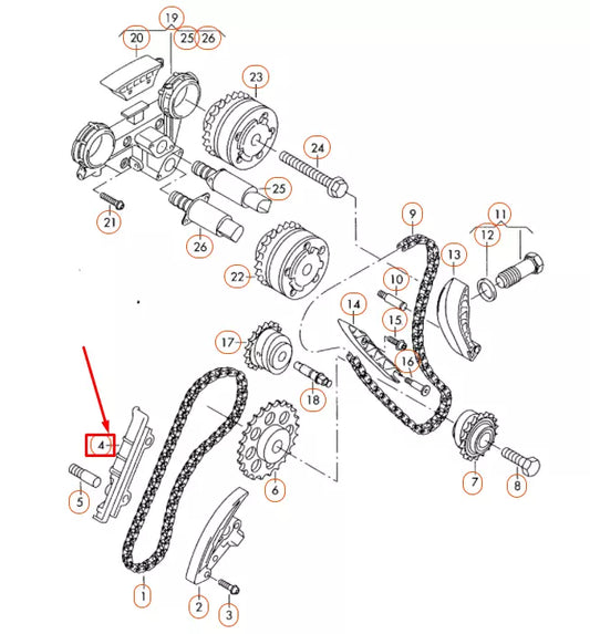 NEW AUDI Q7 4L CAMSHAFT TIMING CHAIN GUIDE RAIL 021109469 ORIGINAL