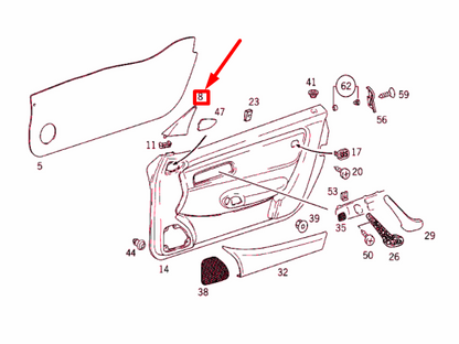 NEW MB SLK R170 FRONT LEFT DOOR MIRROR TRIANGLE INNER PLATE A1707250111 ORIGINAL