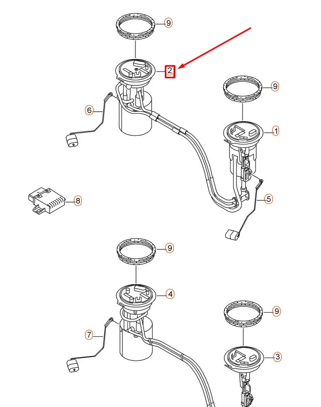 NEW VOLKSWAGEN TIGUAN 5N RIGHT FUEL DELIVERY MODULE 5N0919087H ORIGINAL