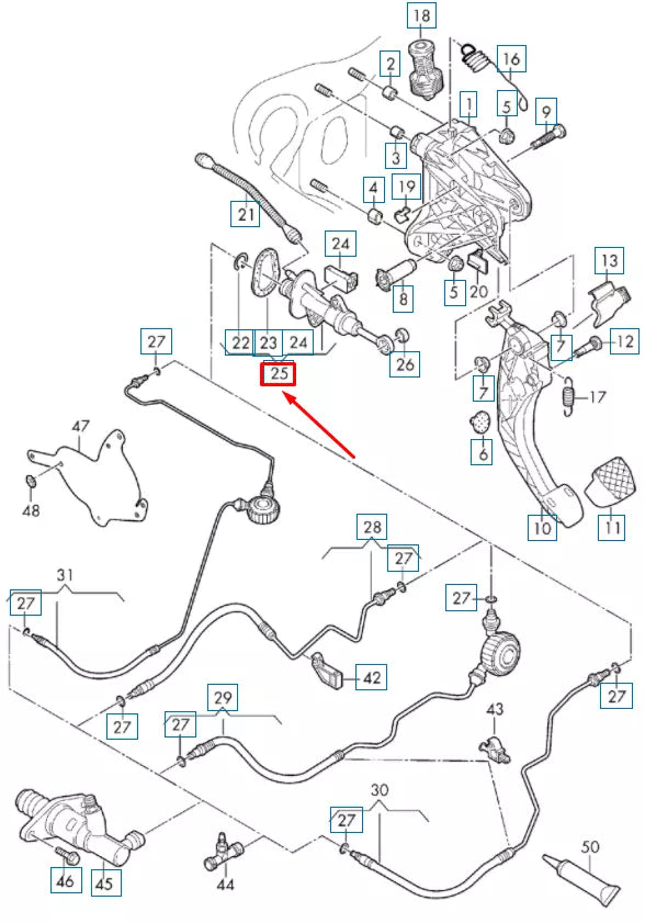NEW VOLKSWAGEN TRANSPORTER T6 CLUTCH MASTER CYLINDER 5Q0721388H ORIGINAL