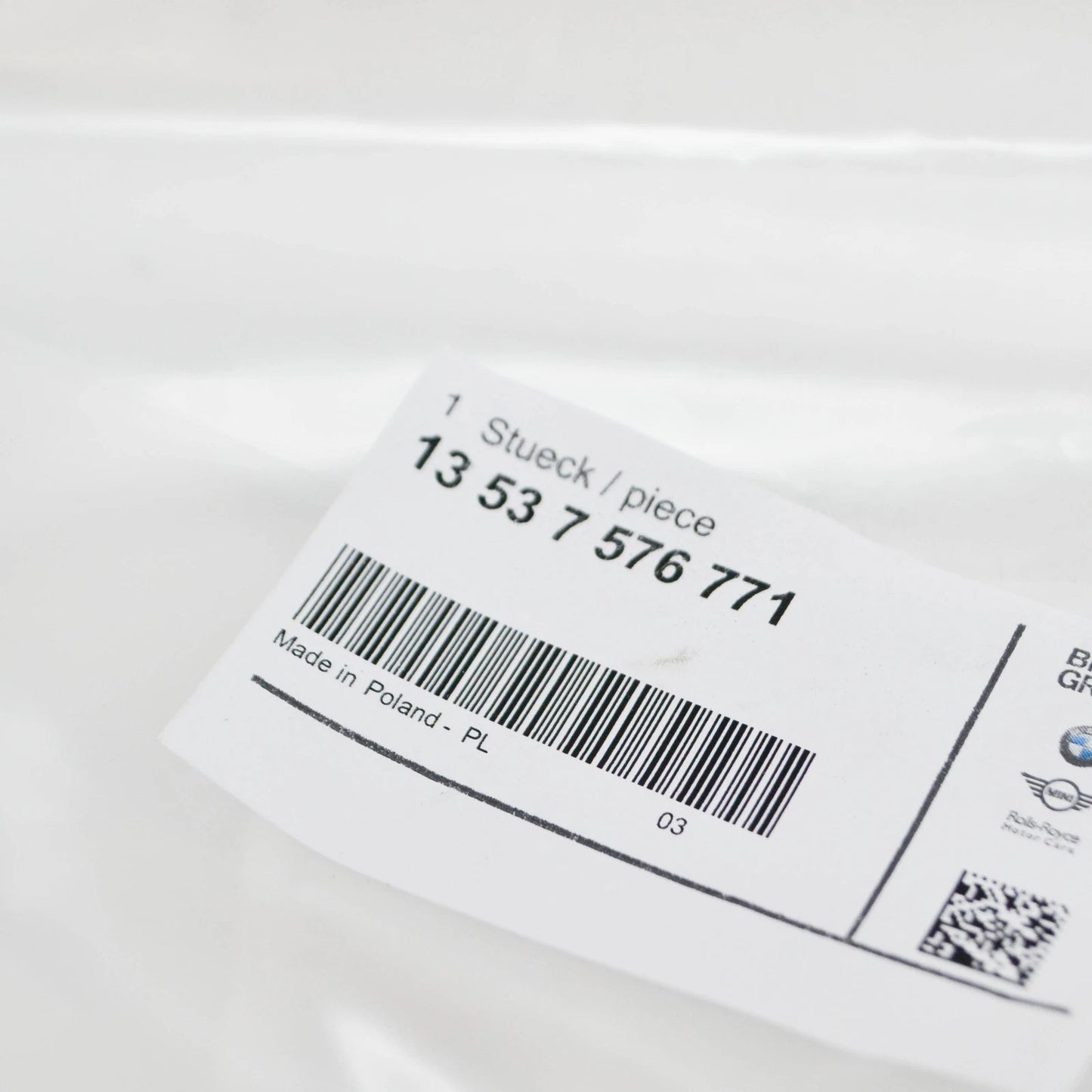 NEW BMW 1 CABRIO E88 HIGH PRESSURE PIPE 7576771 13537576771 ORIGINAL